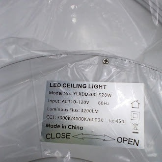 GENERIC LED CEILING LIGHT, AC110-120V, 60HZ, 3200LM, 12INCHES 28W 8-PACK - WHITE - Like New