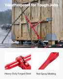 VEVOR 9215LBS 3/8" – 1/2" Ratchet Binders 2-Pack Red - Brand New