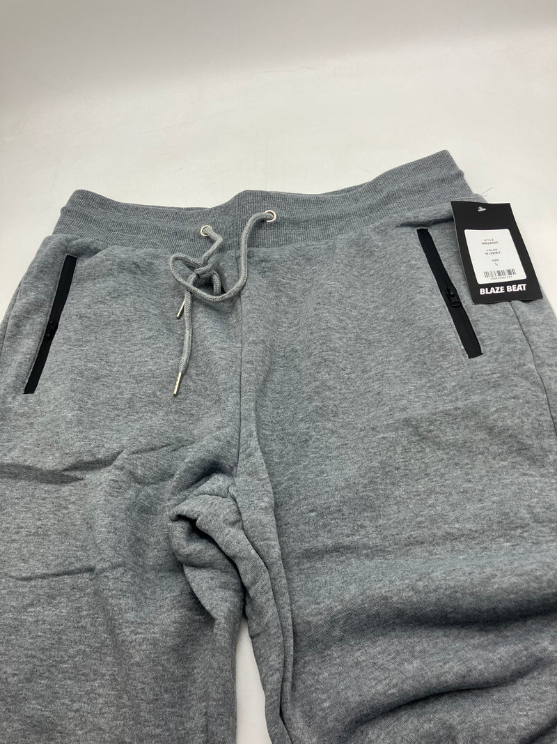 BLAZE BEAT SWEATPANTS WITH THREE POCKETS - SIZE LARGE - GRAY - HR24005 - Brand New