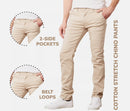 GALAXY BY HARVIC MEN'S SLIM FIT EVERYDAY CHINO PANTS - SIZE: MEN 38/32 - KHAKI - Brand New