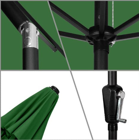 ASTELLA 10FT X 6FT STEEL MARKET PATIO UMBRELLA - HUNTER GREEN - Like New