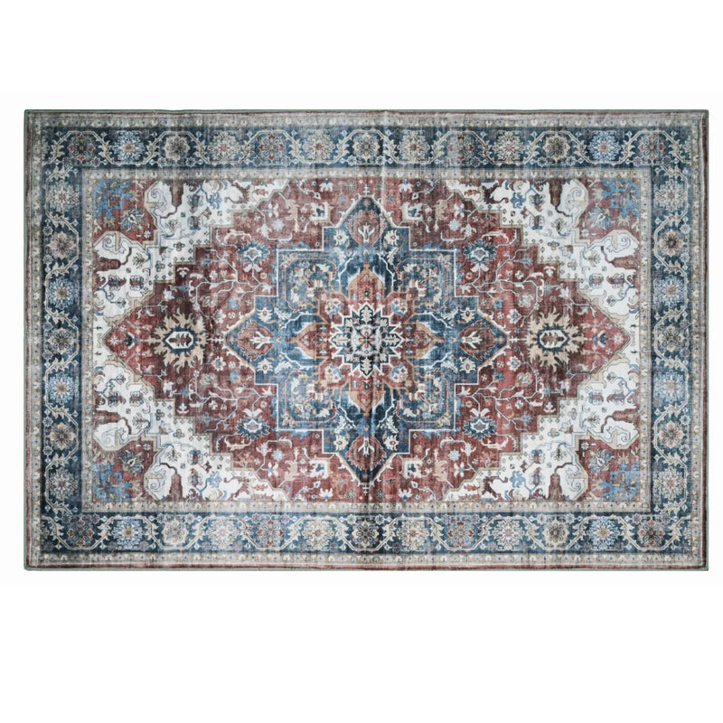 BIBB HOME WASHABLE FLANNEL PRINTED AREA RUG LATEX BACK 5X7FT - - Scratch & Dent