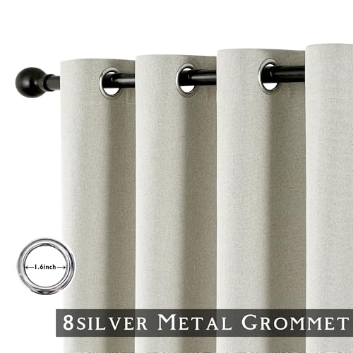 CHRISDOWA 100% BLACKOUT GRAYISH BEIGE CURTAINS 120 INCHES LONG 2 PANELS - Like New