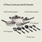 BELLA 12 PIECE COOKWARE SET EVERGOOD CERAMIC NONSTICK COATING Oatmilk - Like New