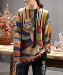 YESNO WOMEN CHRISTMAS SWEATER GRAPHIC PULLOVER SWEATERS PICTURE31 SIZE S - Like New