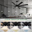 CJOY 84 Inch Large Ceiling Fan with Lights Flush Mount Black Ceiling Fan - Like New