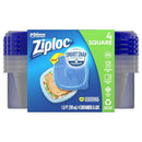 ZIPLOC FOOD STORAGE CONTAINERS LIDS SMART SNAP TECHNOLOGY 4 CT सपाट-70935 CLEAR - Brand New