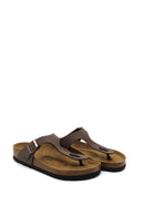 BIRKENSTOCK GIZEH BIRKO-FLOR UNISEX SANDALS - SIZE: MEN 5 WOMEN 7 - MOCHA - Like New