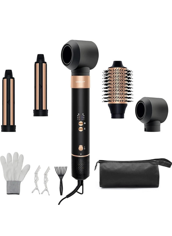 YUELI HOT AIR BRUSH 100,000 RPM 1200W DRYER VOLUMIZER MODEL - BLACK/GOLD - Like New