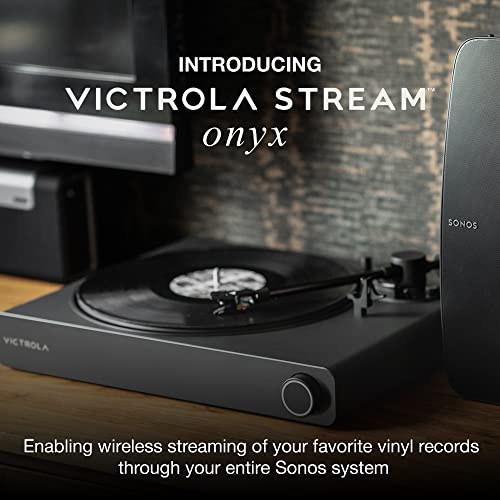 VICTROLA STREAM ONYX TURNTABLE - 33-1/3 & 45 RPM VINYL RECORD PLAYER - Brand New
