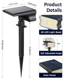 HGGH SOLAR LIGHTS OUTDOOR WATERPROOF IP67 60 LED 3 LIGHTING MODES 4 PACK - Like New