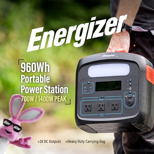 Energizer 960W MAX Portable Power Station, LiFePO4 LFP Solar Generator - Black Like New