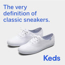 KEDS WOMEN'S CHAMPION SEASONAL LACE-UP FASHION SNEAKER SIZE WOMEN 6W - WHITE - Like New