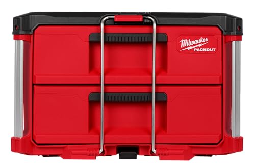 MILWAUKEE BOX TOOL 2-DRAWER PACKOUT 48-22-8442 - RED - Like New