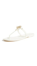 TORY BURCH WOMEN'S MINI MILLER THONG FLIP FLOPS SIZE 9 IVORY/GOLD - Like New