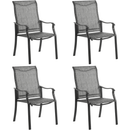 ELPOSUN PATIO DINING CHAIRS SET OF 4 OUTDOOR TEXTILENE DINING CHAIRS - GRAY - Like New