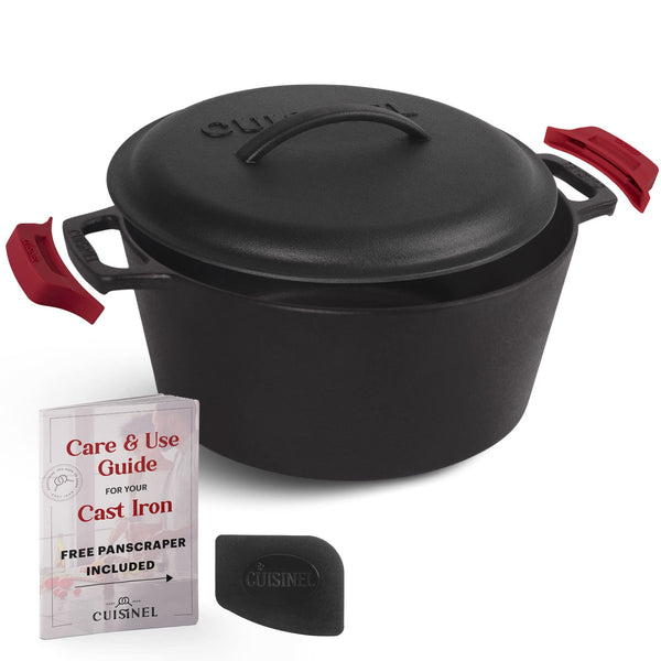 CUISINEL CAST IRON DUTCH OVEN 5-QUART DUTCH OVEN - BLACK - Scratch & Dent