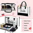 12 Pieces Bride Personalized Tote Bags Reusable Canvas B0BN3RVSPF - Black/White - Brand New