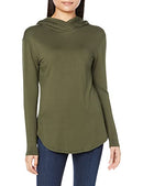 AMAZON ESSENTIALS WOMEN SUPERSOFT TERRY BASIC PULLOVER, SIZE MEDIUM, OLIVE - Brand New