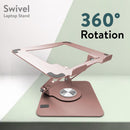 Uncaged Ergonomics Swivel Laptop adjustable height Stand 2.0 - Rose Gold - Like New