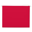UNIVERSAL DELUXE BRIGHT COLOR HANGING FILE FOLDERS, 1/5-CUT TABS, 25/BOX,RED - Like New