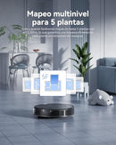 KEWBILY ROBOT VACUUM AND MOP COMBO ULTRA SLIM DESIGN 9000PA SUCTION - BLACK - Like New