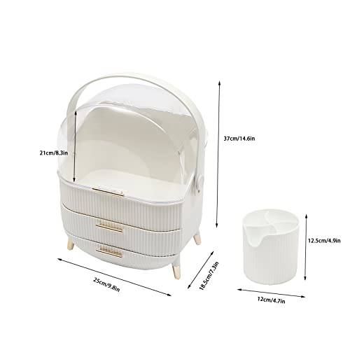 Ceraburet Makeup Organizer Storage Box Dustproof Lid Decorative - Scratch & Dent