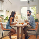 Counter Height Bar Stools Set of 2 Leather Barstools Modern Bar Stools Back - Brand New