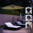 Backyard Expressions 9FT Patio Umbrella 32 LED Lights, FaFade-Resistant - Taupe - Like New