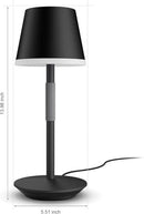 PHILLIPS HUE PHILIPS HUE GO SMART PORTABLE TABLE LAMP, 1 PACK 576454 - BLACK - Like New
