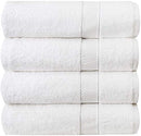 Pleasant Home Bath Towels Set 4 Pack 32” x 55” 100% Cotton GSM 500 Towels White - Brand New