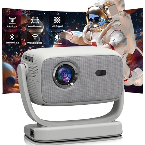MIGOUFIT [AUTO FOCUS/4K SUPPORT]A8 PROJECTOR WITH 5G WIFI AND BLUETOOTH - GRAY - Like New