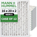 16x20x2 MERV 8 Pleated 2" AC Furnace Air Filter Case 12 B0CP9WY8NY - White - Brand New
