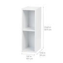 IRIS USA 2-Tier Cubby Storage Bookshelf 8" Wide B09BGRTJ9Y - White - Brand New