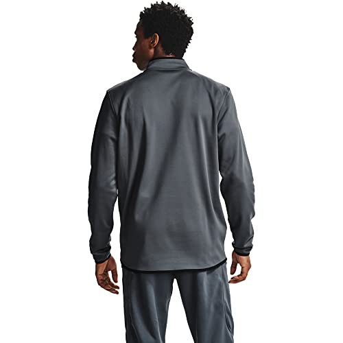 UNDER ARMOUR MEN'S ARMOUR FLEECE 1/2 ZIP T-SHIRT PITCH GRAY/BLACK SIZE SMALL - Brand New