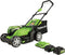 Greenworks 48V 17" Lawn Mower 2 4.0Ah Batteries Rapid Charger MO48B01 - Green Like New