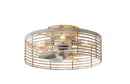 FLINT GARDEN 17.7" DISTRESSED WHITE 6-SPEED LOW PROFILE CEILING FAN - GOLD - Like New