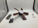 HIPAPPY 17" SOCKET FAN LIGHT WITH REMOTE AND 2 SOCKET EXTENDERS - BROWN - Like New