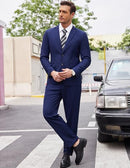 COOFANDY Men's 2 Piece Suits Classic Fit 2 Button Dress Suits-Size L-Navy - Like New