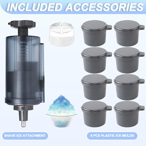 AOOAID SHAVE ICE ATTACHMENT FOR KITCHENAID MIXER, SNOW CONE MAKER - BLACK - Like New