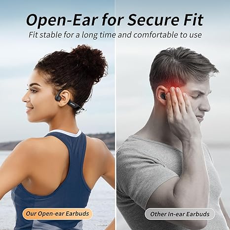 CXK Bone Conduction Bluetooth 5.3 Open Ear Headphones X14-BLACK - Scratch & Dent