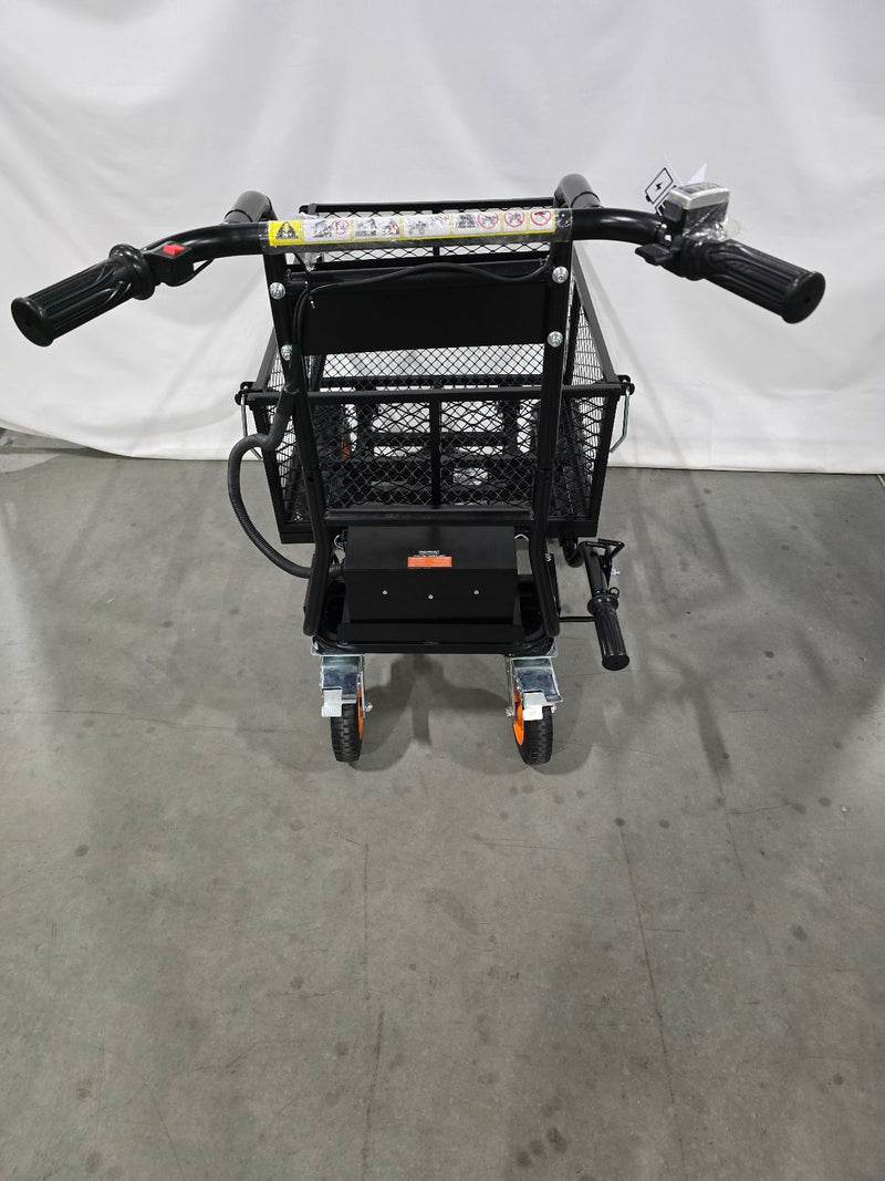 SUPERHANDY ELECTRIC UTILITY WAGON PRO 48V 7AH AGM BATTERY 660LB - BLACK/ORANGE - Like New