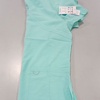EMPIRE TREND POLYESTER SCRUBS TOP - SIZE: WOMEN MEDIUM - AQUA - Brand New