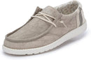 Hey Dude Wally Linen Mens Size 8 - NATURAL KHAKI - Like New