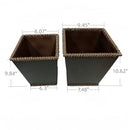 Merciown Leather Trash Can Wastebasket Wooden Leather Trash Bin Brown-2 Pack - Brand New