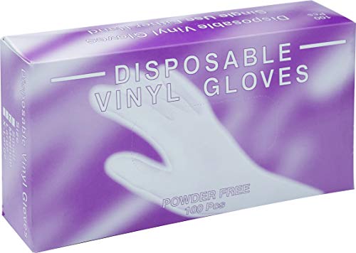 GENERIC POWDER FREE LATEX FREE DISPOSABLE VINYL GLOVES SIZE LARGE - CLEAR - Brand New