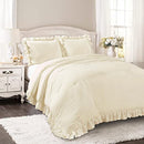 LUSH DECOR REYNA RUFFLE COMFORTER SET, KING 16T002160-9PC - IVORY - Brand New