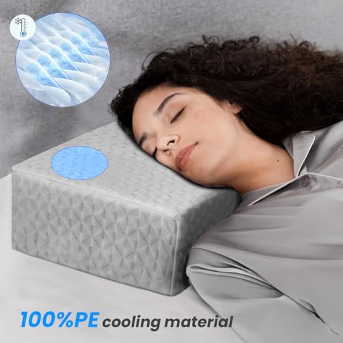 COLDHUNTER CUBE PILLOW PRO SIDE SLEEPERS MEMORY FOAM SOFT 24"X12"X5" - GRAY - Like New