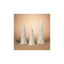 Gerson 2595420 White Christmas Trees, Set of 3, 23.6" Tall, Resin - Brand New