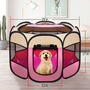 Sinsun Portable Foldble Puppy Playpen with Carrying Bag - Pink - Brand New